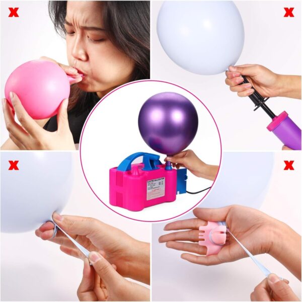 Storio Acrylonitrile Butadiene Styrene High-Power Electric Balloon Inflator With Dual Nozzles - Ideal For Wedding Parties, Multi-Color,1 Piece - Image 5