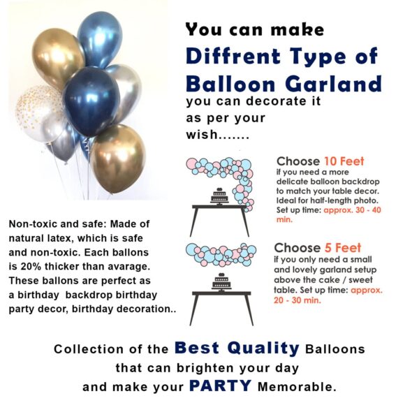 Party Propz Birthday Decoration Items - 41 Pcs Birthday Decorations Kit | Happy Birthday Decorations for Boys Husband | Blue Balloons for Birthday Decorations | Birthday Decorations Blue Golden Silver - Image 5