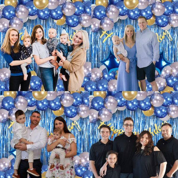 Party Propz Birthday Decoration Items - 41 Pcs Birthday Decorations Kit | Happy Birthday Decorations for Boys Husband | Blue Balloons for Birthday Decorations | Birthday Decorations Blue Golden Silver - Image 7